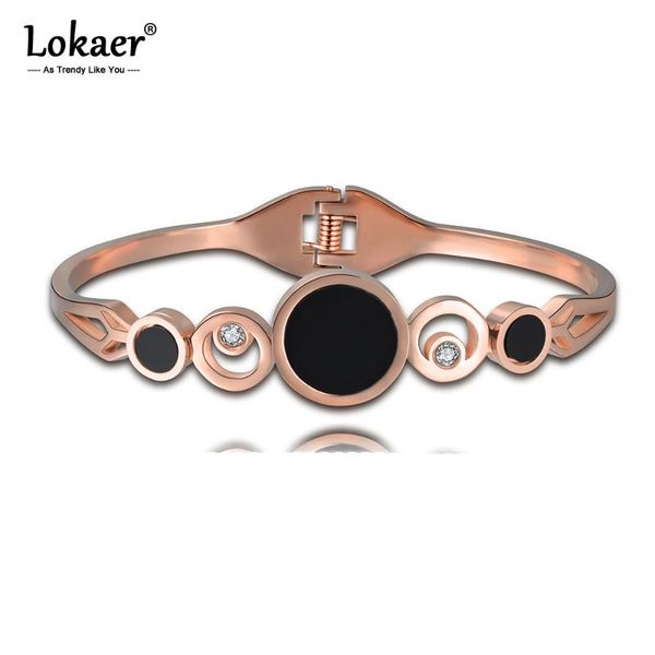 

lokaer original design new tension setting black acrylic bridal wedding engagement bangles & bracelets for women gifts b17004
