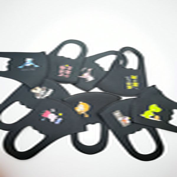 

dhl same day delivery washable reusable ice silk mask kids lady 0.5usd high-end packaging face masks designer masks hairclippers2011 m, Black