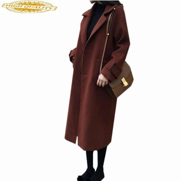 

2020 plus size autumn winter coat women warm cashmere jacket long wool coats thick womens jackets casaco feminino wxf487, Tan;black