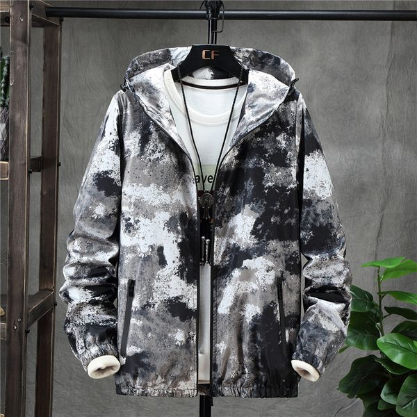

plus size 5xl jacket with nood windbreaker men's outdoor print jacket & coats, Black;brown