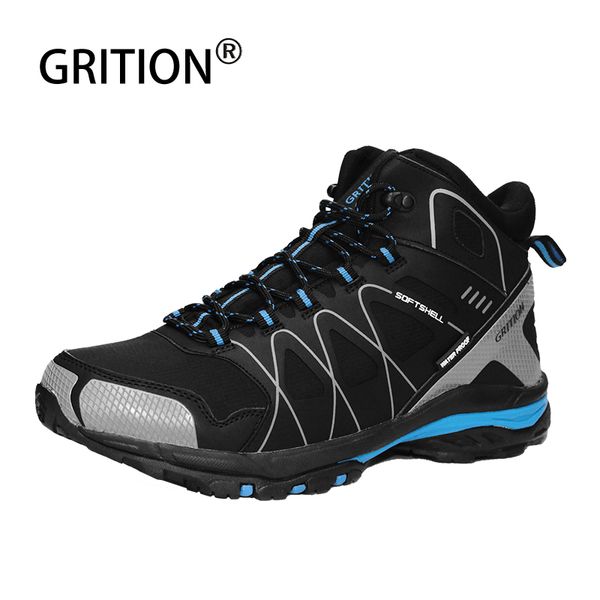 

2019 grition men boots winter snow ankle boots warm outdoor waterproof shoes work safety calzado de seguridad hombre botas, Black