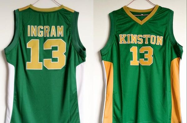 

kinston high school 13 brandon ingram jersey men green for sport fans ingram basketball jerseys breathable uniform wholesales, Black;red