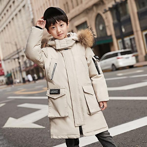 

new kids 1902 winter children's duck down outerwear&coats baby boys warm down jackets kids coat with cap big pocket, Blue;gray