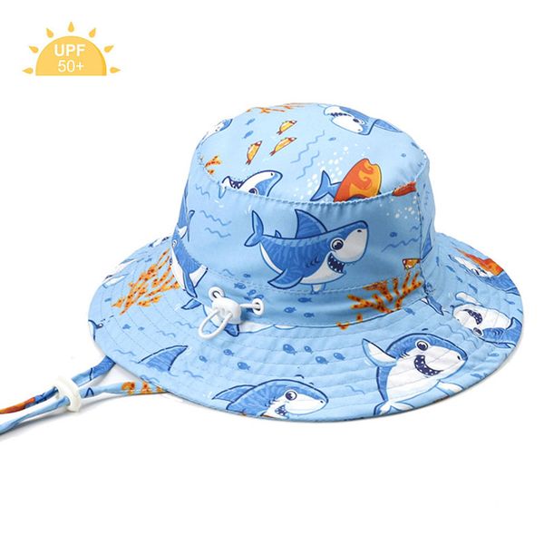 

shark hay upf 50+ baby summer hat boys sun hat outdoor kids beach hat panama, Yellow