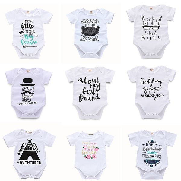 

baby solid triangle romper 45 design cartoon letter printed solid jumpsuit single-breasted kids designer girls boys outfits 3-18m 04, Blue