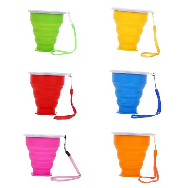 

6 pieces folding silicone hiking tea coffee mug drink cup dishwasher safe