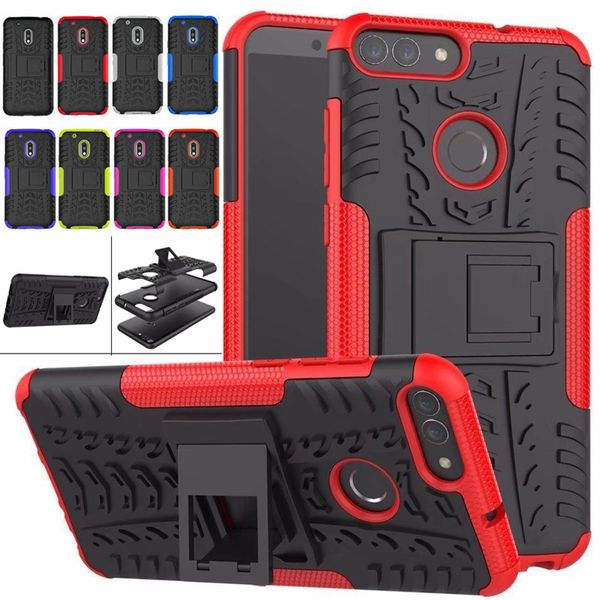 

для huawei y5 y6 y9 2018 p20 p smart p10 y3ii y5ii y5ii honor 10 8 7x case броня силиконовая противоударная подставка задняя крышка чехлы