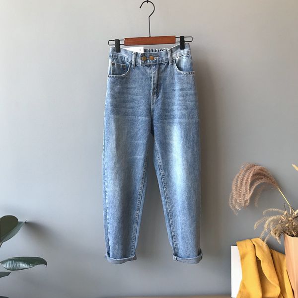 

зима джинсы женщина офис thin high редька сыпучие 2020 женские джинсы bottom 1308, Blue