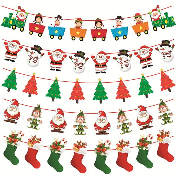 

3m christmas bunting banners merry christmas party decorations for kids home diy garland xmas noel elk sock flags new year 2020