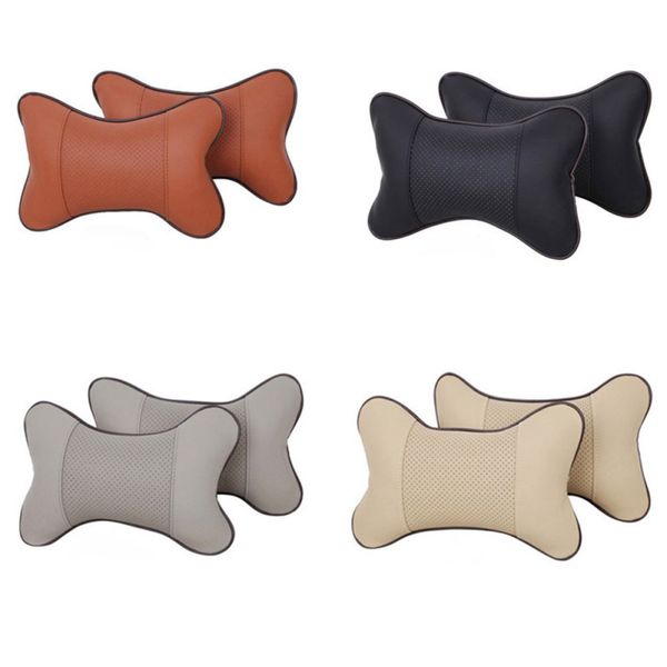 

new arrival car neck pillows both side pu leather single headrest fit for most cars filled fiber universal car pillow headrest
