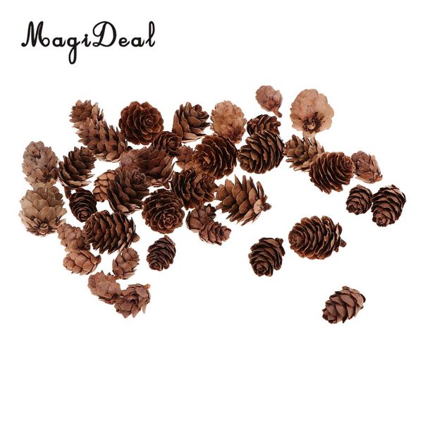 

magideal 50 pcs mixed size mini natural rustic dried pine cones in bulk for christmas tree ers ornament wrapping decoration