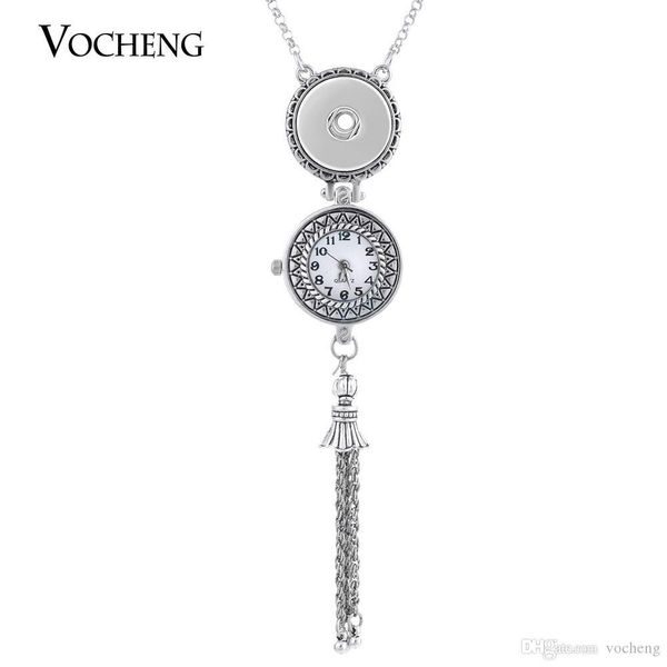 

vocheng noosa tassel necklace ginger snap jewelry watch pendant for 18mm button nn-443, Silver