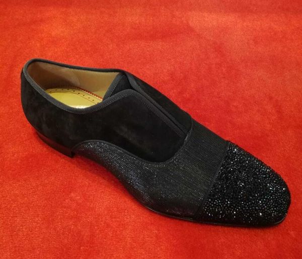 

20ss alpha male p strass casual flat,gentleman party wedding dress brand red bottom oxford loafers man sneakers shoes, Black