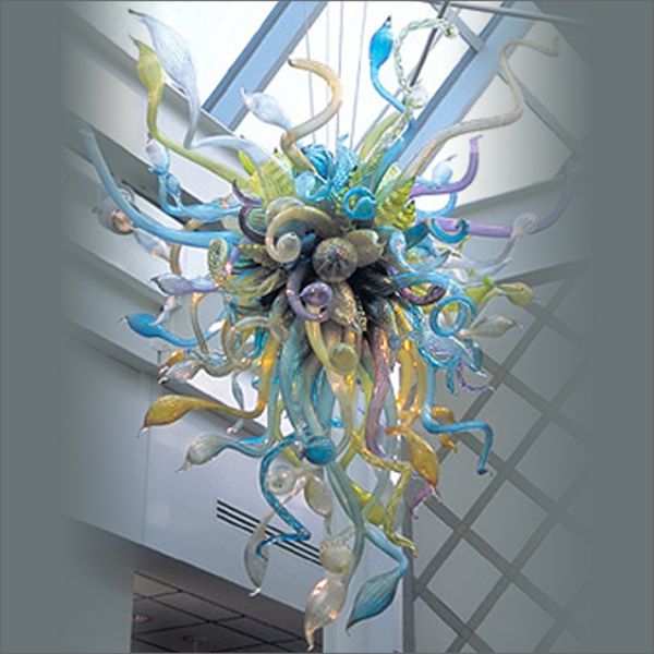 

elegant tiffany stained glass chandelier led light source hand blown glass art chandelier lighting restaurant l lights