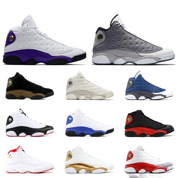 

13s men basketball shoes high court purple black cat bred chicago hyper royal jumpman 13 mens athletic sports sneakers