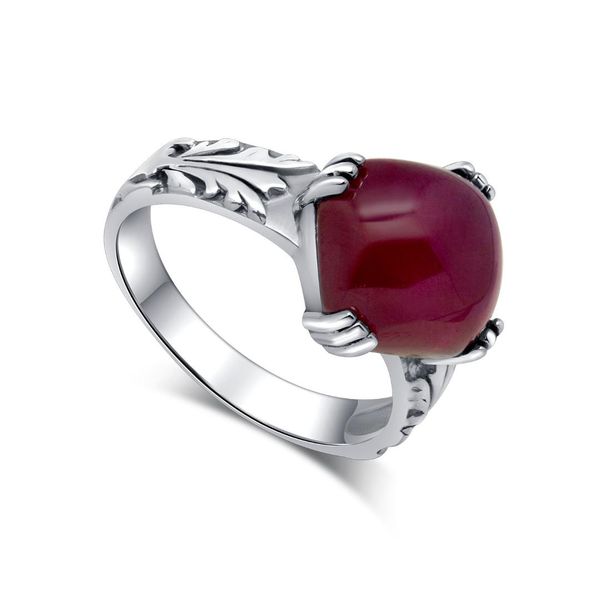 

vintage wine red create ruby 925 sterling silver ring, Golden;silver