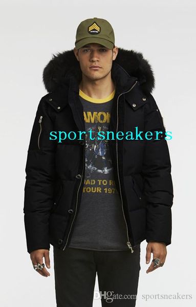 

sportsneakers мужские холодные зимние пуховики 3/4 3q куртка с капюшоном с белым или черным мехом лисы воротник 925silver ножницы на руке d, Black