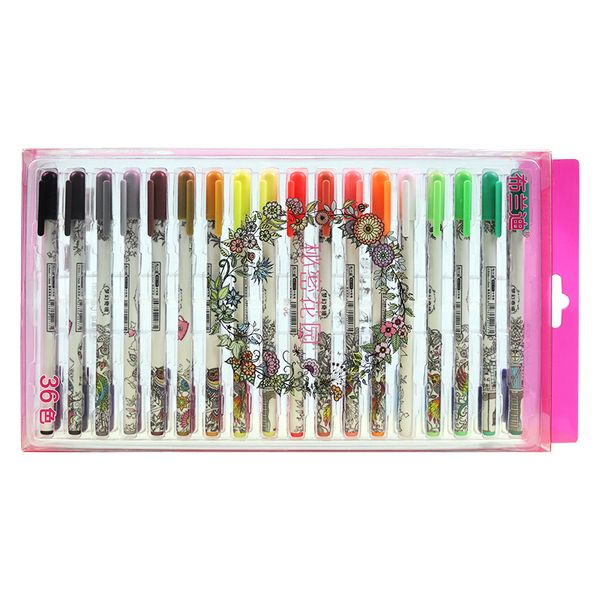 

36 colors gel pens set glitter gel pen multicolor highlighter florescent pen for coloring books drawing journals graffiti 177