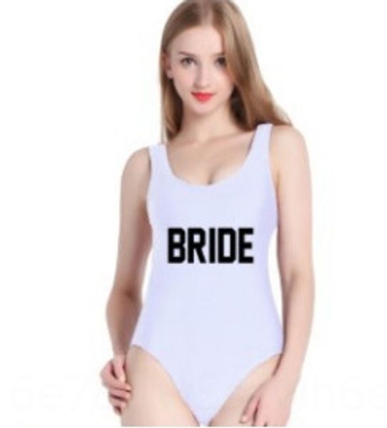 

2020bride's black-lettered one-piece 2020bride's black-lettered one-piece swimsuit swimsuit, White;black