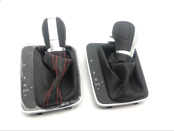 

cheshunzai dsg gear shift knob cover leather black black stitch or red stitch for golf 7 5gg 713 203