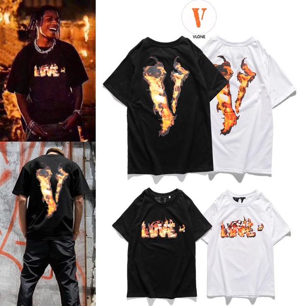 

20ss love tee independence day flame flag off 20ss white t shirt print short sleeve shirts cotton women tees men men shirts printing