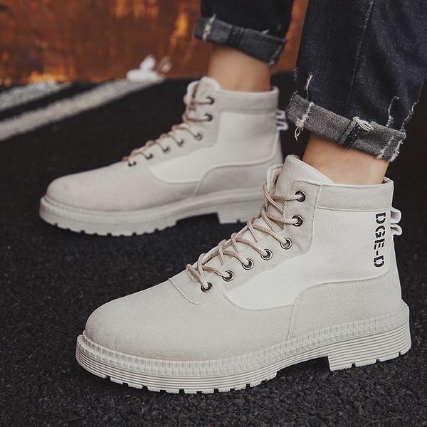 

sfit 2019 new men fashion lace-up ankle boot men british boot autumn winter male botas waterproof outdoor shoes, Black