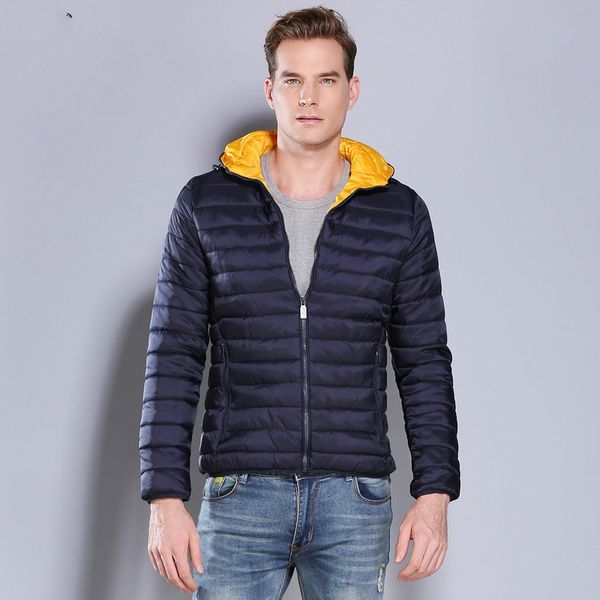 

new men jacket casual fashion winter hooded jacket for men hooded windbreaker coat 5 colors short male outwear, Black