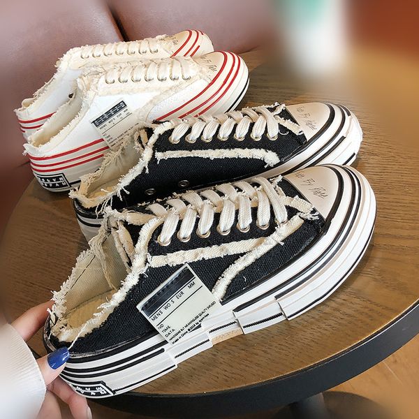 

shoes woman 2020 slippers women summer cover toe luxury slides low platform pantofle flat designer new pu basic canvas flat, Black