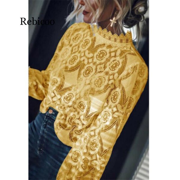 

женская мода кружева топ футболка femmes summer casual кружева вышивка тонкий t-shirt top дамы с длинным рукавом t-shirt plus size, White