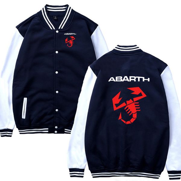 

baseball uniform men abarth car print casual hip hop harajuku warm sweatshirts mens baseball jacket slim fit cloth q, Black;brown