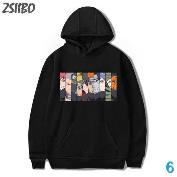 

2020 men's hoodies hoodie japanese anime funny printed fun streetwear fashion casual male's sweatshirt coats6, Black