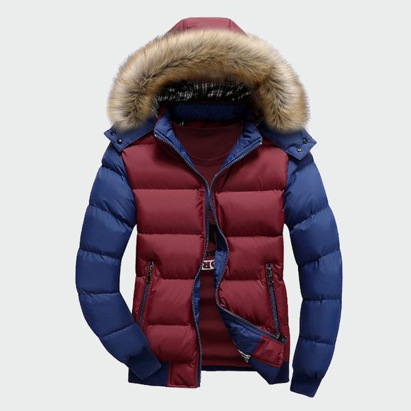 

winter men's thick coats warm male jackets padded casual hooded thermal parkas new men overcoats mens brand clothing m-4xl ml061, Black