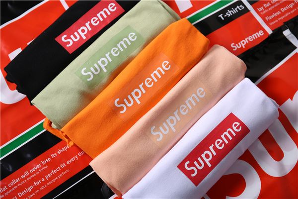 

7 цветов DN 826 SUPRE Футболка bb с коротким рукавом O-образным вырезом TEE Kanye West Letter Print Сп