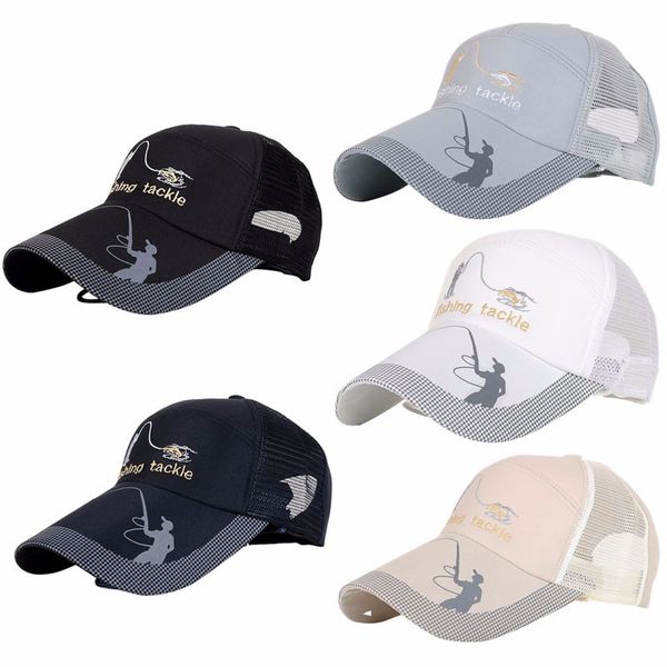 

men women adjustable fishing cap snapback golf sports hat sun visor, Black;white