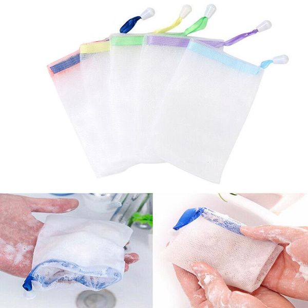 

5pcs soap blister mesh bags facial cleanser manual foaming bath shower skin clean bubble mesh bag net bathroom accessories l309