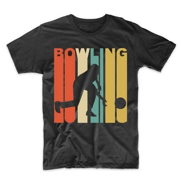 

vintage retro 1970's style bowler bowling sports t-shirt customize tee shirt, White;black
