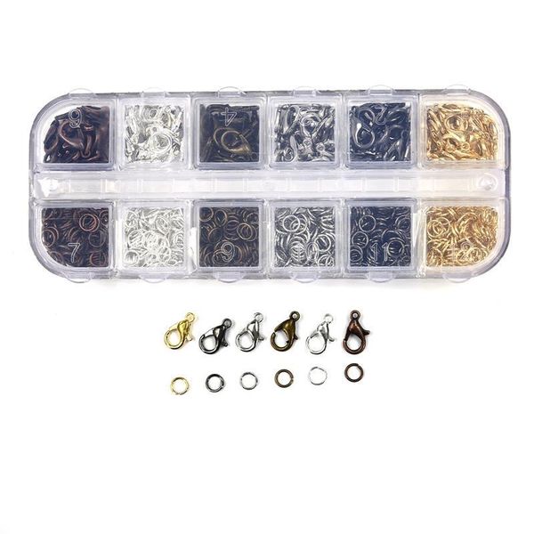 

6*12mm clasps hooks 5mm open jump ring diy jewelry making necklace bracelet clasp metal lobster clasps jewelry findings with box