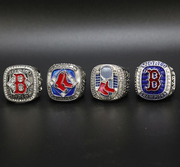 

4pcs/set boston 2004 2007 2013 2018 red sox baseball world championship ring wholesale drop shipping
