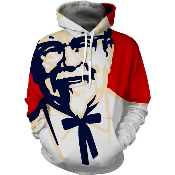 

drop shipping kfc 3d printed sweatshirt for women men hoodies/zipper hoodie, Black