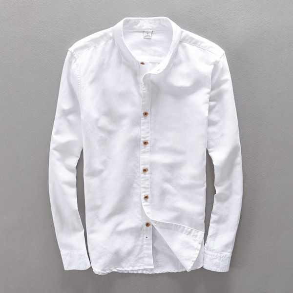 

linen shirts men comfortable breathable natural linen casual shirt 2020 new vintage easy to match, White;black