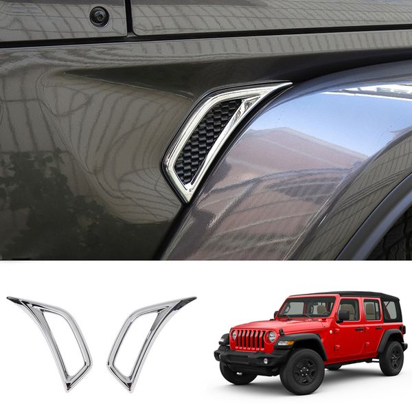 

for jeep wrangler jl 2018 2019 (not fit for jk model) abs plastic car side wing stickers air vent cover trim 2 pieces