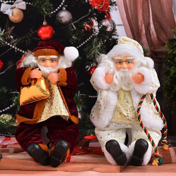 

35cm sitting santa claus window doll ornaments year decorations cute christmas tree decor christmas gift drop shipping