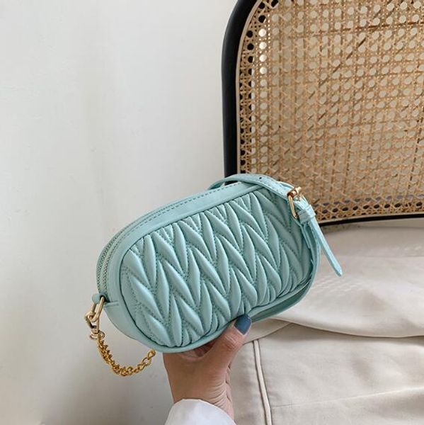 

ins мода женщин сумки плеча плиссированной конфеты летняя сумка plain цепи crossbody два zipper totes сумки