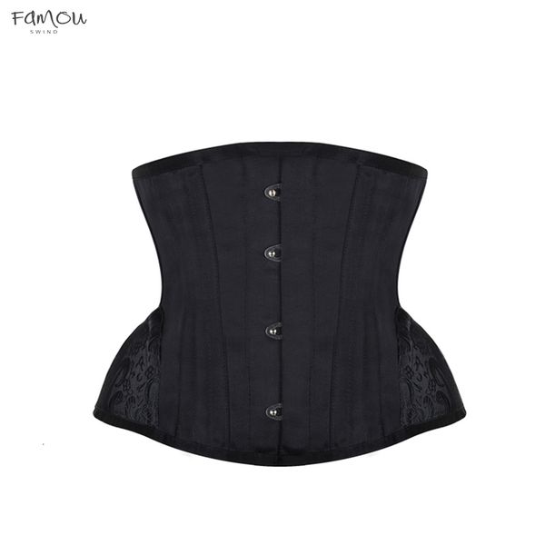 

Underbust Steampunk Corset Waist Control Gothic Corsets Hem With Curved Cincher Bustiers Embroidery Short Waist Trainer