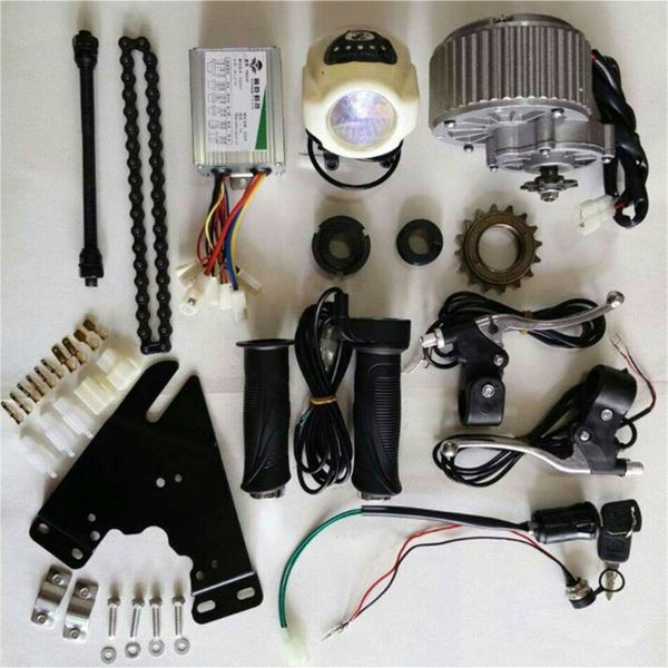 

upgrade electric bike brush motor conversion kit throttle with key switch brake lever electric bike conversion kit 24v 36v 450w