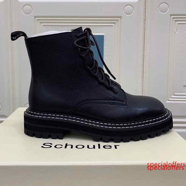 

2019 luxury autumn and winter newschoulerengland wind martin boots fashion casual women s shoes thick sole handsome boots waterproof, Black