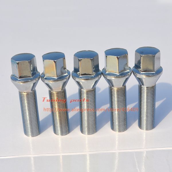 

10pcs 10.9 grade cone seat chrome lug bolts 50mm for wheels m14x1.25 m14x1.5 m12x1.25 m12x1.5