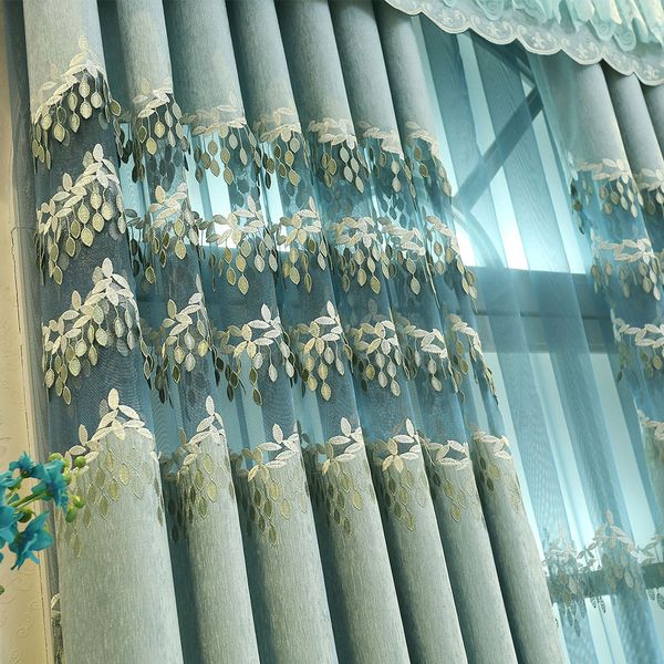 

oushixuenier embossed embroidery shade curtains for living dining room bedroom