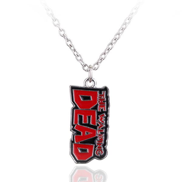 

the walking dead shape necklace for men's fashion rock rebel logo pendant movie famous jewelry, Silver