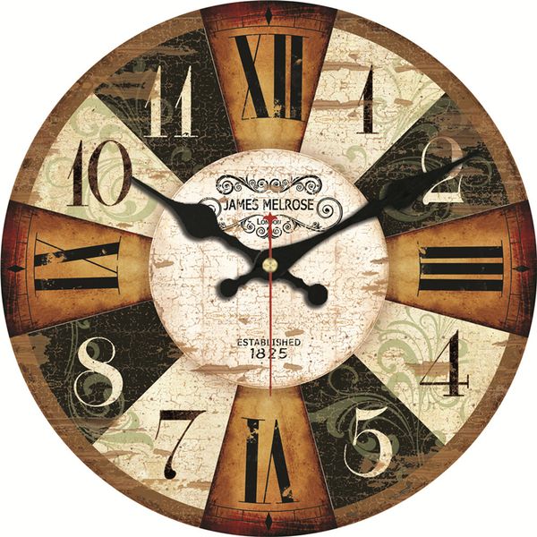 

12 inches vintage wooden clocks brief design silent home cafe office wall decor clocks for kitchen wall art large wall clocks